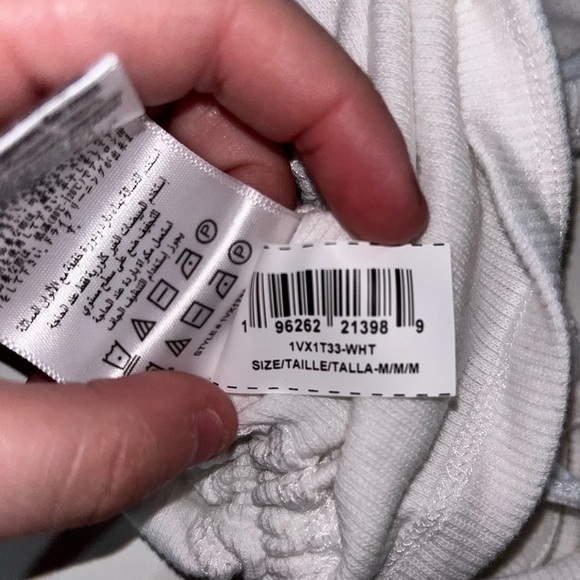 BCBG Multicolored Tassel Side-Drawstring Cropped Tank Top White - Picture 8 of 9